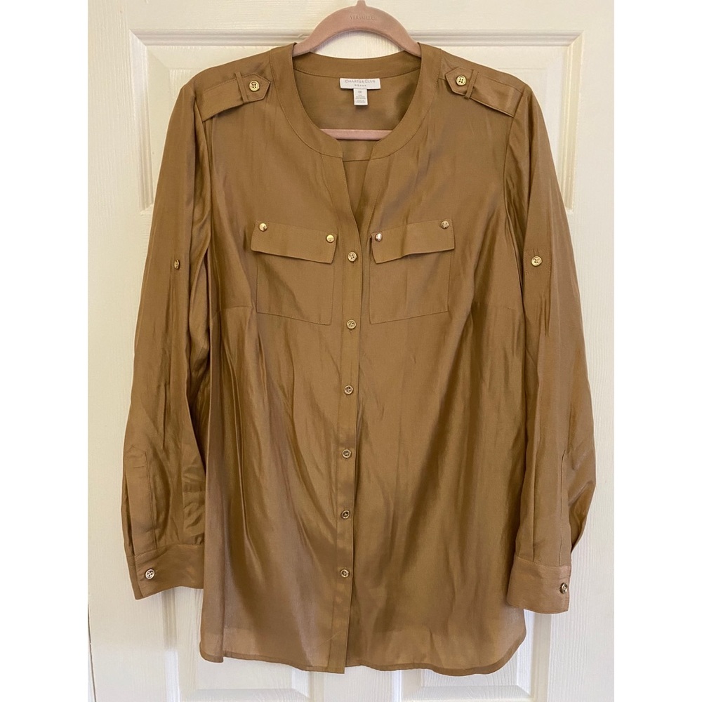 Charter Club Gold Button Down Blouse